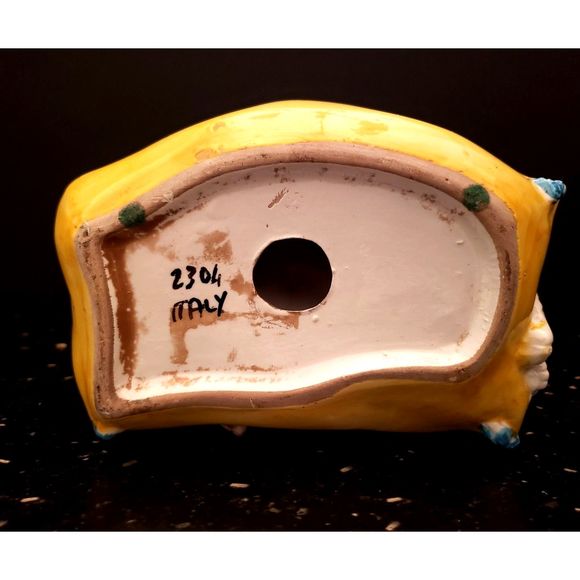 Calico Kitten Cat Sleeping on Pillow Italy Ceramic Vintage - Picture 8 of 13